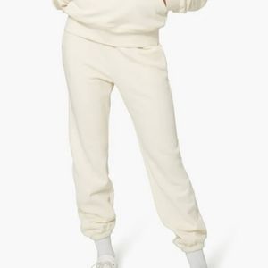 WeWoreWhat x Revolve XS Off White Brushed Back French Terry Jogger Sweatpants